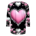 thumbnail image 5 of Valentines Day Shirts Womens Love Heart Printed Graphic Tee 3/4 Sleeve Crew Neck Casual Tshirts Holiday Tops (2XL, Pink D), 5 of 5