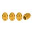 thumbnail image 1 of 4 Pcs Mini Bullet Style Tire Valve Stem Caps Cubiertas Decorativas de Válvula de Neumático 7x17mm Aleación de Aluminio Tono Dorado, 1 of 1