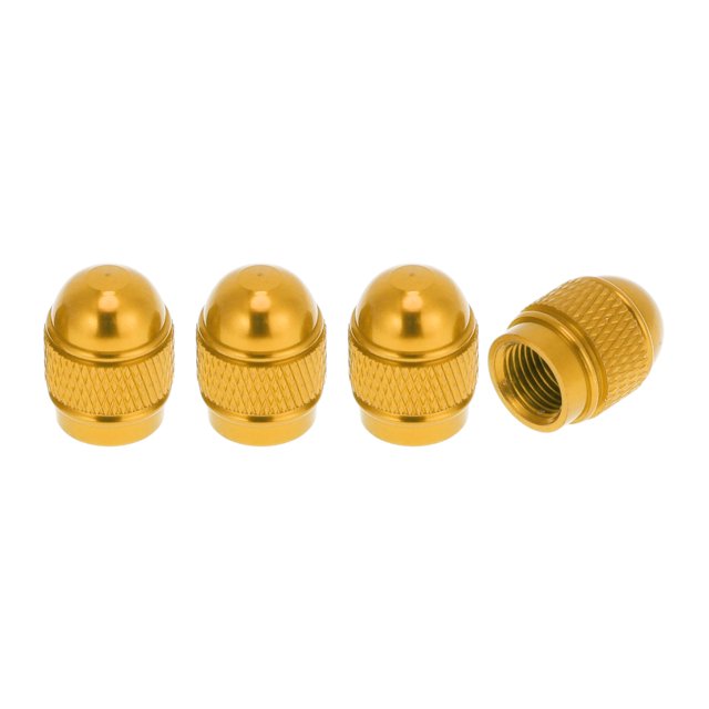 4 Pcs Mini Bullet Style Tire Valve Stem Caps Cubiertas Decorativas de Válvula de Neumático 7x17mm Aleación de Aluminio Tono Dorado