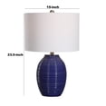 thumbnail image 5 of Benjara Ceramic Jar Shape Table Lamp with Ribbed Texture, Blue, 5 of 5