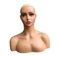 thumbnail image 3 of Female Mannequin Head Stand Training Heads Cosmetology Makeup Brown Display Model Head Bald Manikin Head for Hair A, 3 of 8
