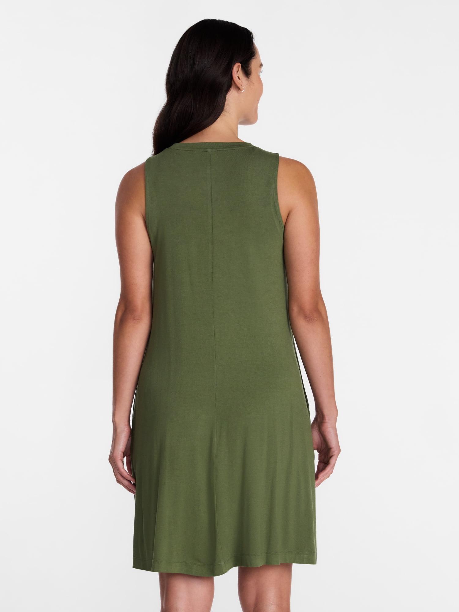 Time and Tru Women’s Sleeveless Knit Swing Dress, Sizes XS-XXXL