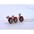 thumbnail image 6 of Oval Watermelon Tourmaline Sterling Silver Earring/Necklace Set O1/2TENS, 6 of 7