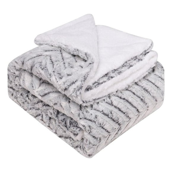 Mantas gruesas de terciopelo transpirables decorativas de vellón de lujo elegantes y cómodas Gris