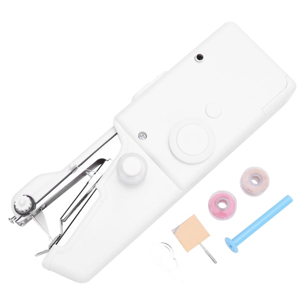 Mini máquina de coser eléctrica de mano con bobinas, enhebrador de agujas, varilla de bobinado
