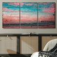 thumbnail image 2 of PixonSign Canvas Print Wall Art Set Watercolor Smudge Beach Sunset Nature Wilderness Watercolor Modern Art Rustic Landscape Fun Multicolor Ultra for Living Room, Bedroom, Office - 24"x36"x3, 2 of 5
