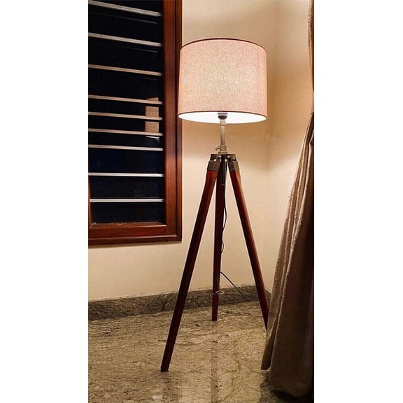Antique Lamp Vintage Wooden Tripod Stand Floor lamp Home Decor Office Decor Gift Item