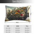 thumbnail image 2 of Kdxio Cotton Pillow Cases 14"x20" Pillowcases,Soft and Breathable Bedroom Pillow Cases-Floral Rhino With Birds-No Pillow Core, 2 of 5