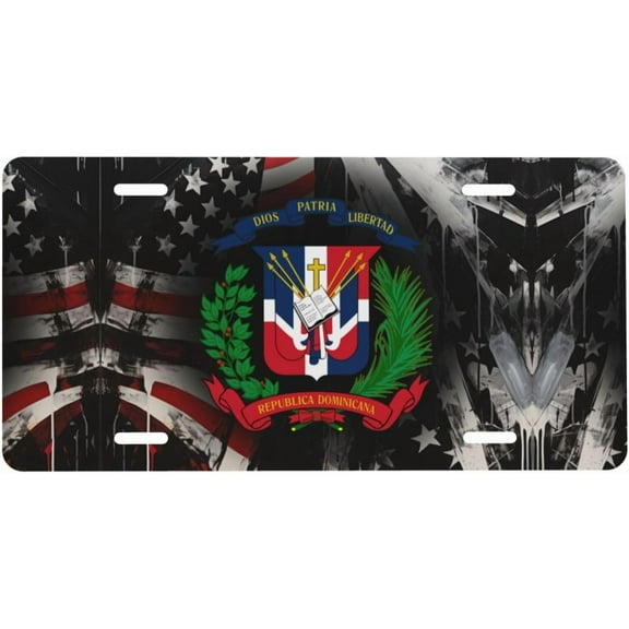 Coat of Arms of The Dominican Republic Aluminum Stainless Decorative Car Front Personalized License Plate 6 X 12 in Useful