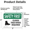 thumbnail image 2 of (2 Pack) Closed Toed Shoes Required With Symbol OSHA Safety First Sign, 2 of 7