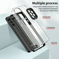 thumbnail image 2 of for Samsung A32 4G Luxury case, Hybrid Soft Silicone Bumper & Crystal Clear Hard PC Back,3 in 1 Military Drop Protection Transparent, Camera Lens Protection Case for Samsung Galaxy A32 4G, Black, 2 of 7