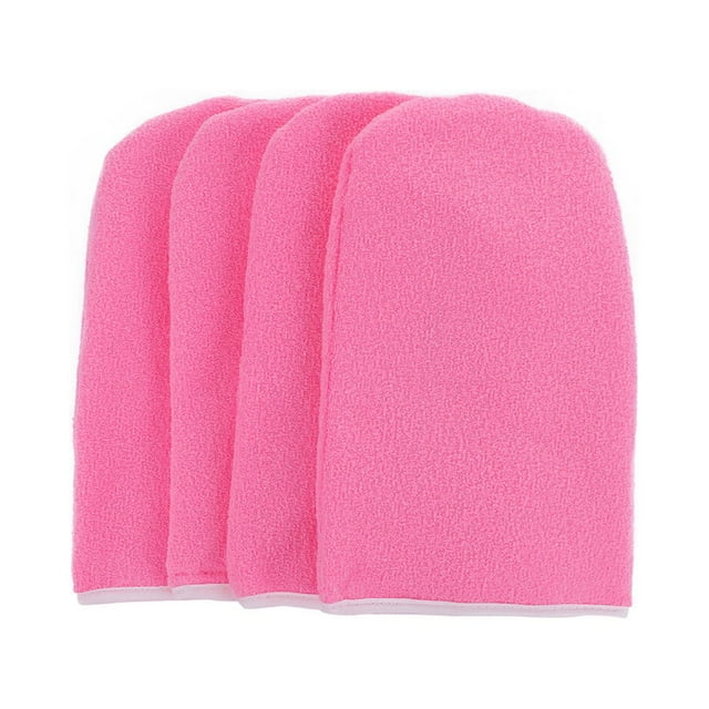 BRIGHTFUFU 2 pares de guantes de cera de parafina Guantes de tratamiento de baño de cera Cubiertas de mitón aisladas a mano para mujeres (rosa)