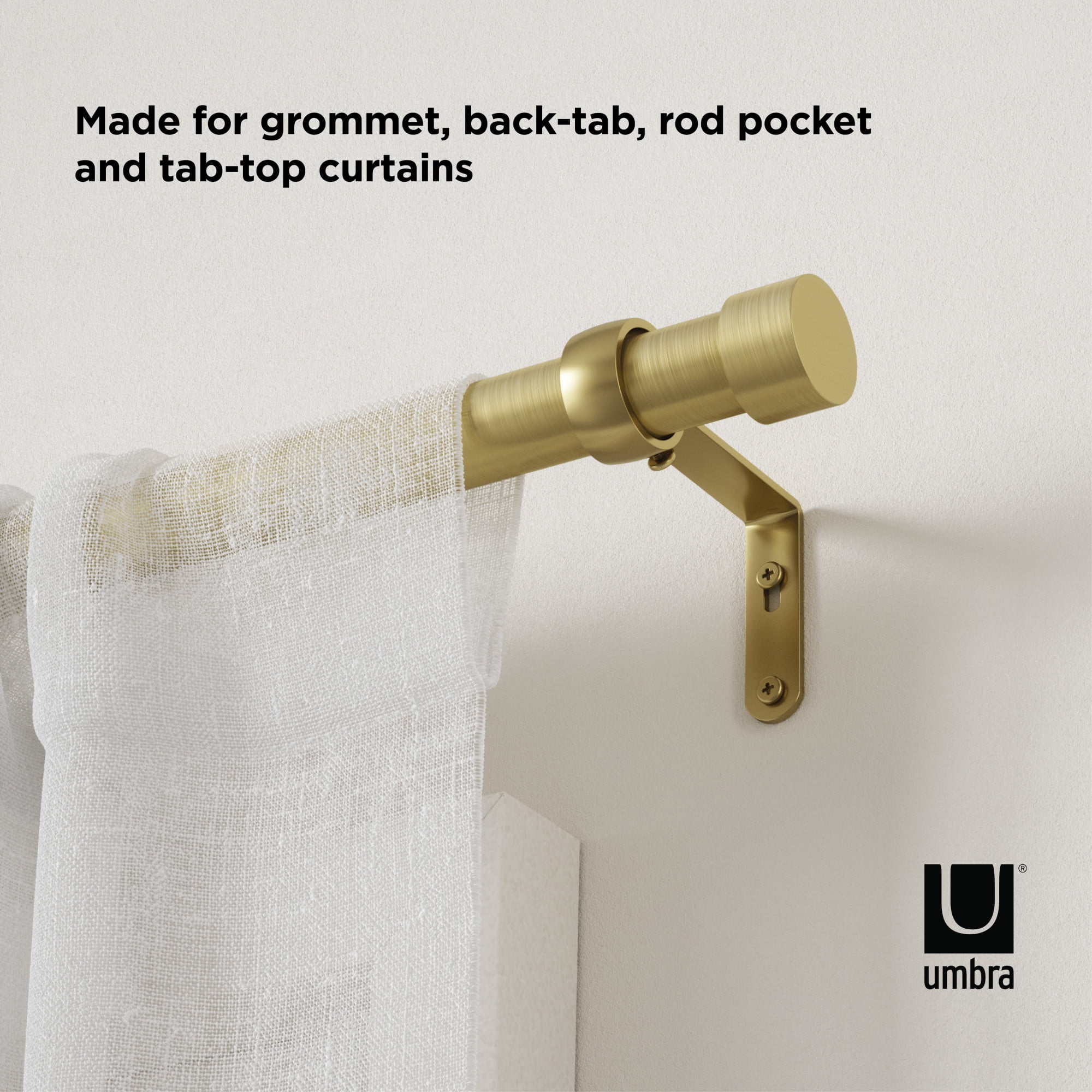 Umbra Cappa Expandable Single Curtain Rod 36-66"