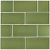 somertile gitt3ssg sierra subway glass wall tile, 3" x 6", sage green