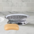 thumbnail image 2 of nu steel Beaded Heart Resin Decorative Bar Soap Dish Tray for Bathroom Vanities, Countertops, Pedestals, Kitchen Sink - Store Hand Soap, Pumice Bars, Sponges, Scrubbers - Chrome, 2 of 4