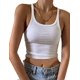 thumbnail image 1 of Camiseta sin mangas corta sin mangas para mujer, ajustada, cuello redondo, tejido acanalado, camiseta corta básica, camisetas, L TUNC Sencillez, 1 of 5