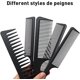 thumbnail image 2 of Peine de pelo de 5 piezas para hombres y mujeres, peine de dientes finos y anchos para salón de casa, 2 of 5