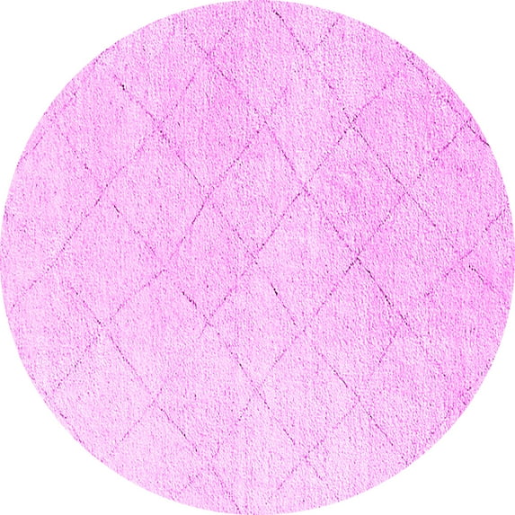 Ahgly Company Indoor Round Solid Pink Modern Area Rugs, 7' Round