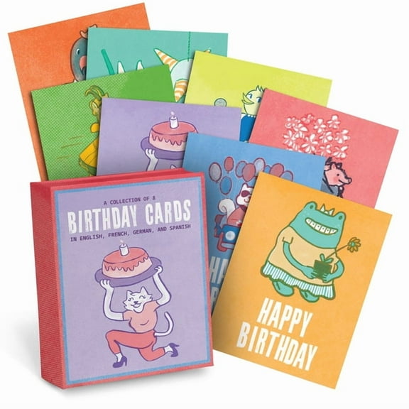 Around the World Multi-Lingual Boxed Car Around the World Multilingual Birthday Cards: Box of 8 Assorted Birthday Cards with Envelopes, (Hardcover)
