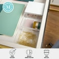 thumbnail image 4 of Martha Stewart Brody Clear Plastic Storage Organizer Bins with White Engineered Wood Lid for Home Office, Kitchen, or Bathroom, 3 Pack Small, 3.75" x 3", 4 of 10