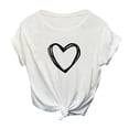 thumbnail image 2 of Puntoco moda mujer casual manga corta amor impreso o-cuello tops camiseta blusa Puntoco Puntoco-5376, 2 of 7