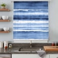 thumbnail image 4 of Blue Stripes Semi Sheer Curtains Drapes for Living Room,Bedroom,French Doors Window 72 Inches Long,Watercolor Retro Ombre Abstract Tie Dye Art Rod Pocket Chiffon Curtain Drapery Voile Draperies Panel, 4 of 8