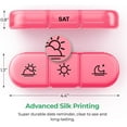 thumbnail image 6 of Weekly Pill Organizer 3 Times a Day, Portable Travel Pill Box 7 Day with Large Pill Containers, Light-Proof Pill Case for Vitamins, Medication, Supplements and Fish Oils, Pink, 6 of 6