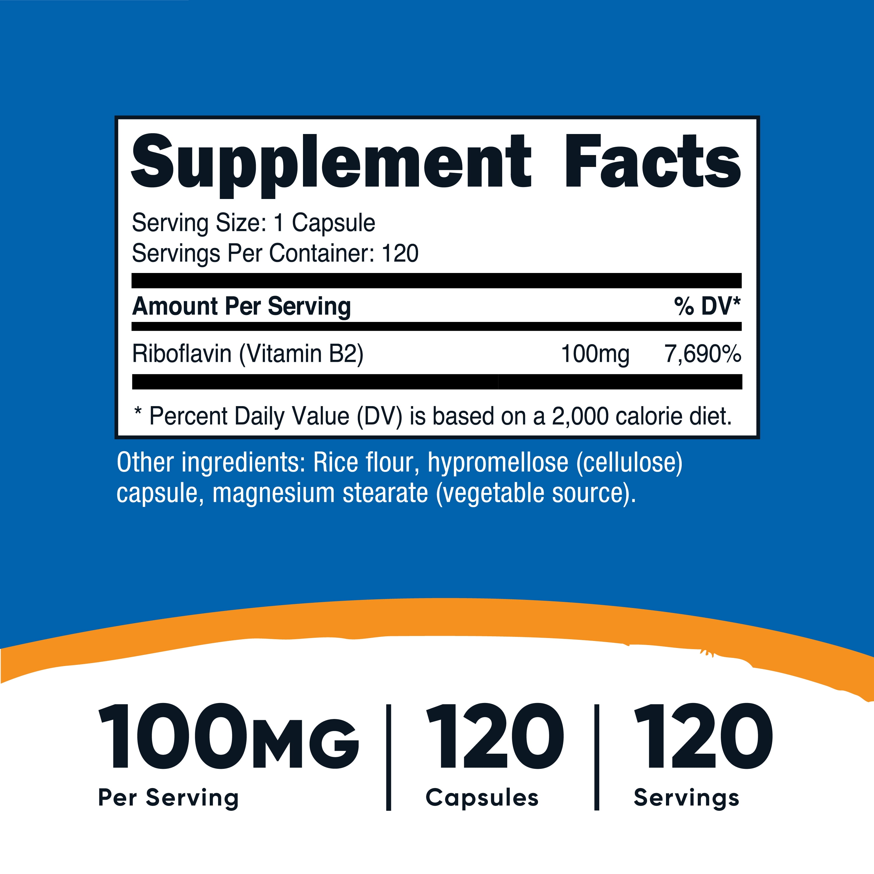 Nutricost Vitamin B2 (Riboflavin) 100mg, 120 Kuwait Ubuy