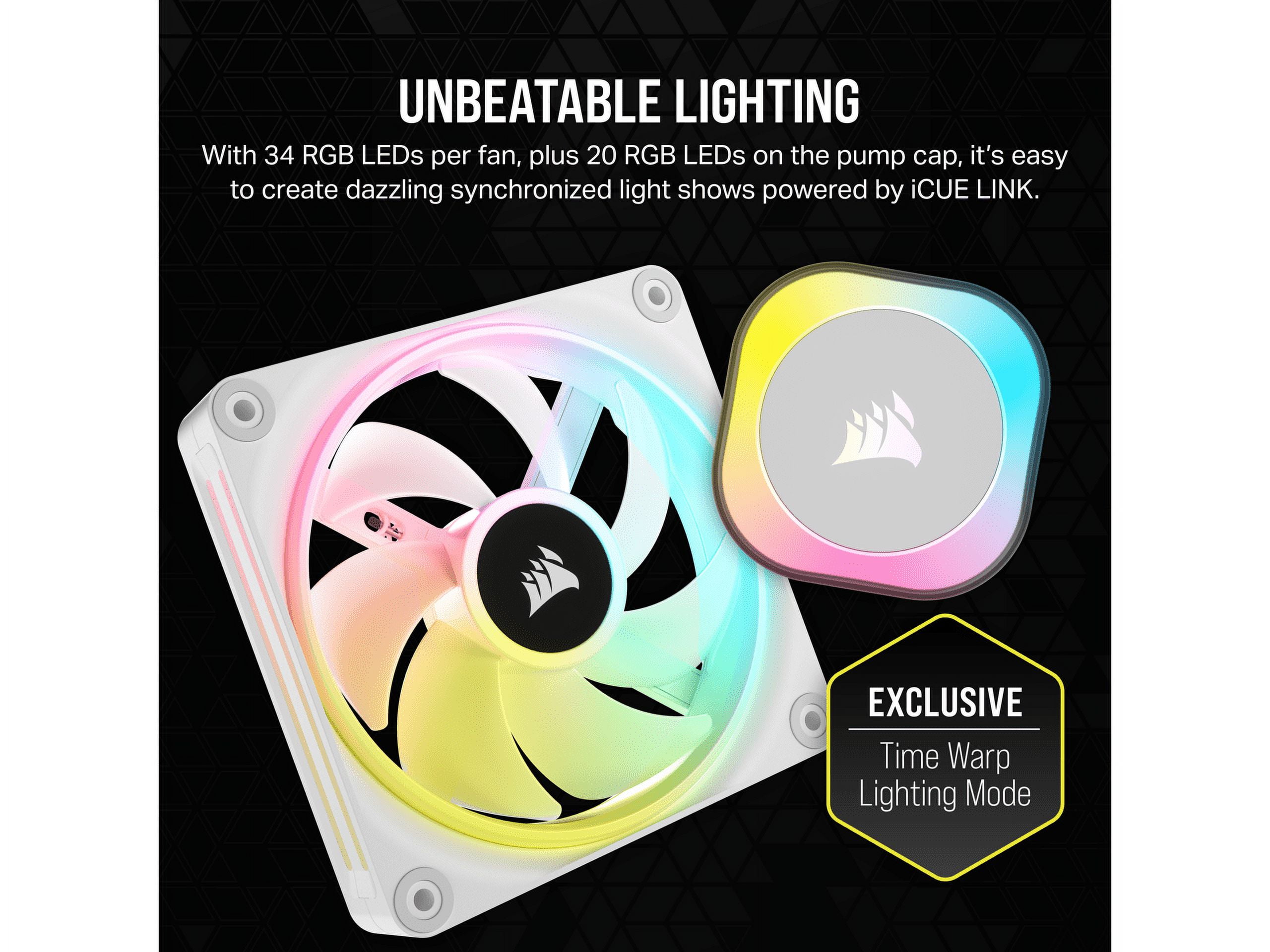 CORSAIR iCUE H150i RGB Liquid CPU Cooler, 360mm, QX120 RGB Fans