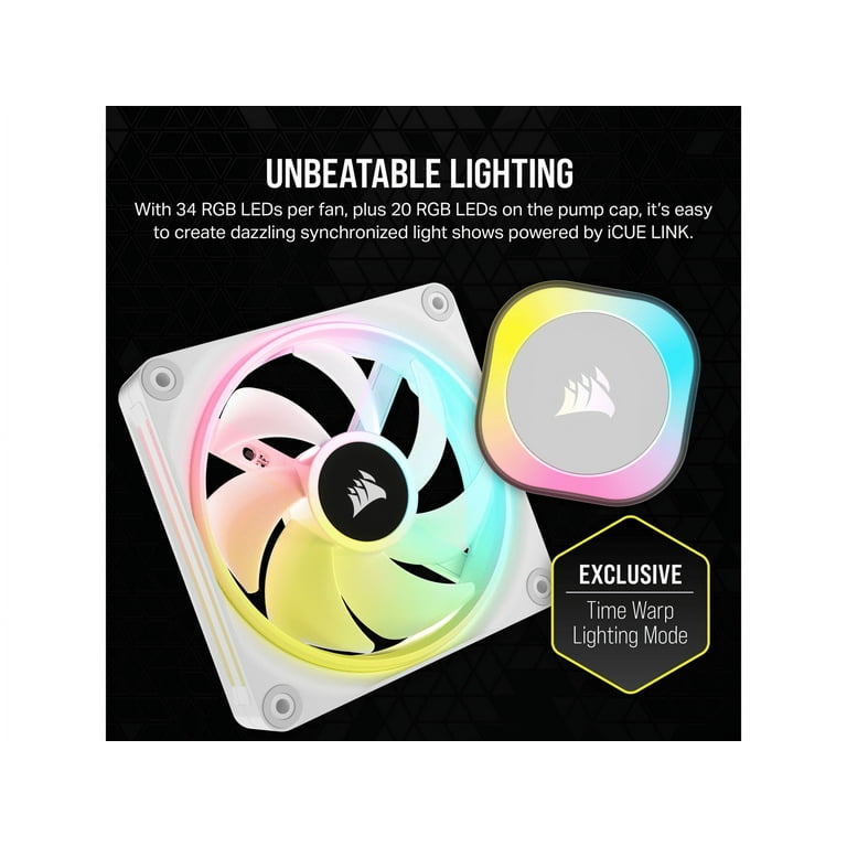 PC用ファン・クーラー CORSAIR H150i RGB &QX120&LX120 CORSAIR iCUE H150i RGB Liquid CPU Cooler, 360mm, QX120 RGB Fans