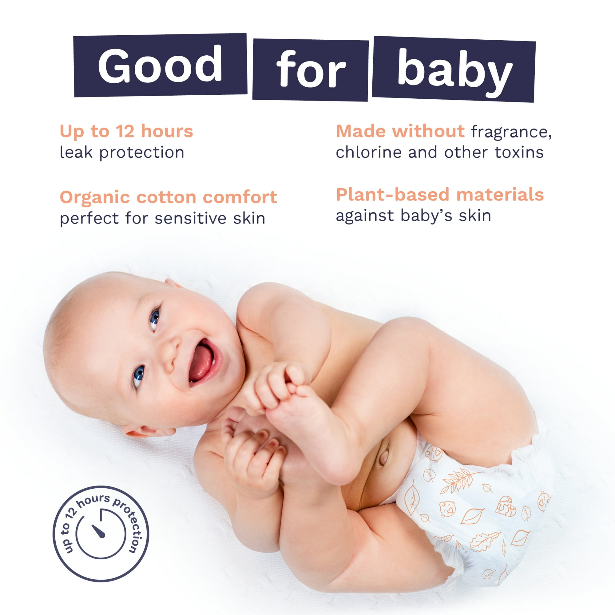 Pura Sensitive Soft Sustainable Baby Diapers Size 5, (20 Count)
