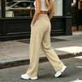 thumbnail image 4 of Kctiaxy Women's Sweatpants Comfy Straight Wide Leg Sweat Pants Casual Solid Elastic Drawstring Waist Pants Yoga Workout Joggers, 4 of 8