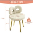 thumbnail image 3 of YYEAN Vanity Chair with Back, Swivel Makeup Chair with Upholstered and Golden Metal Legs for Living Bedroom and Makeup Room, Off-Off-white With Golden Leg, 3 of 6