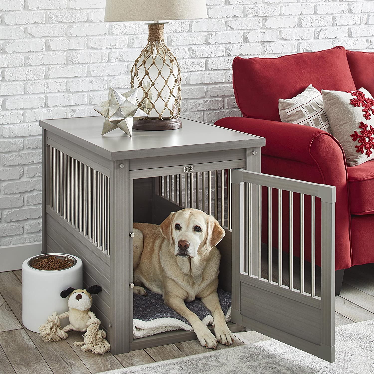 bedroom dog crate
