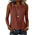 thumbnail image 4 of Sahpxhe Women's Cotton Linen Tank Tops Summer Crew Neck Sleeveless Undershirts Casual Loose Lightweight Blouse Shirt Wine XXL, 4 of 6