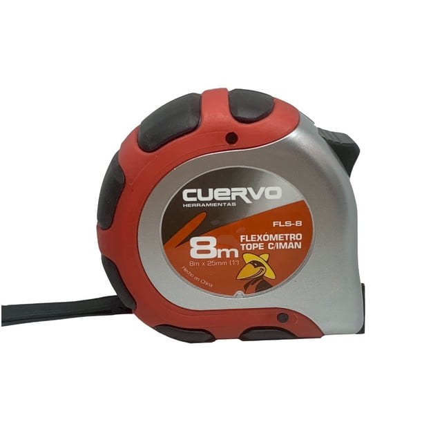 Flexómetro Cuervo 8m X 1 Caja Tope C/imán 046532 0465032