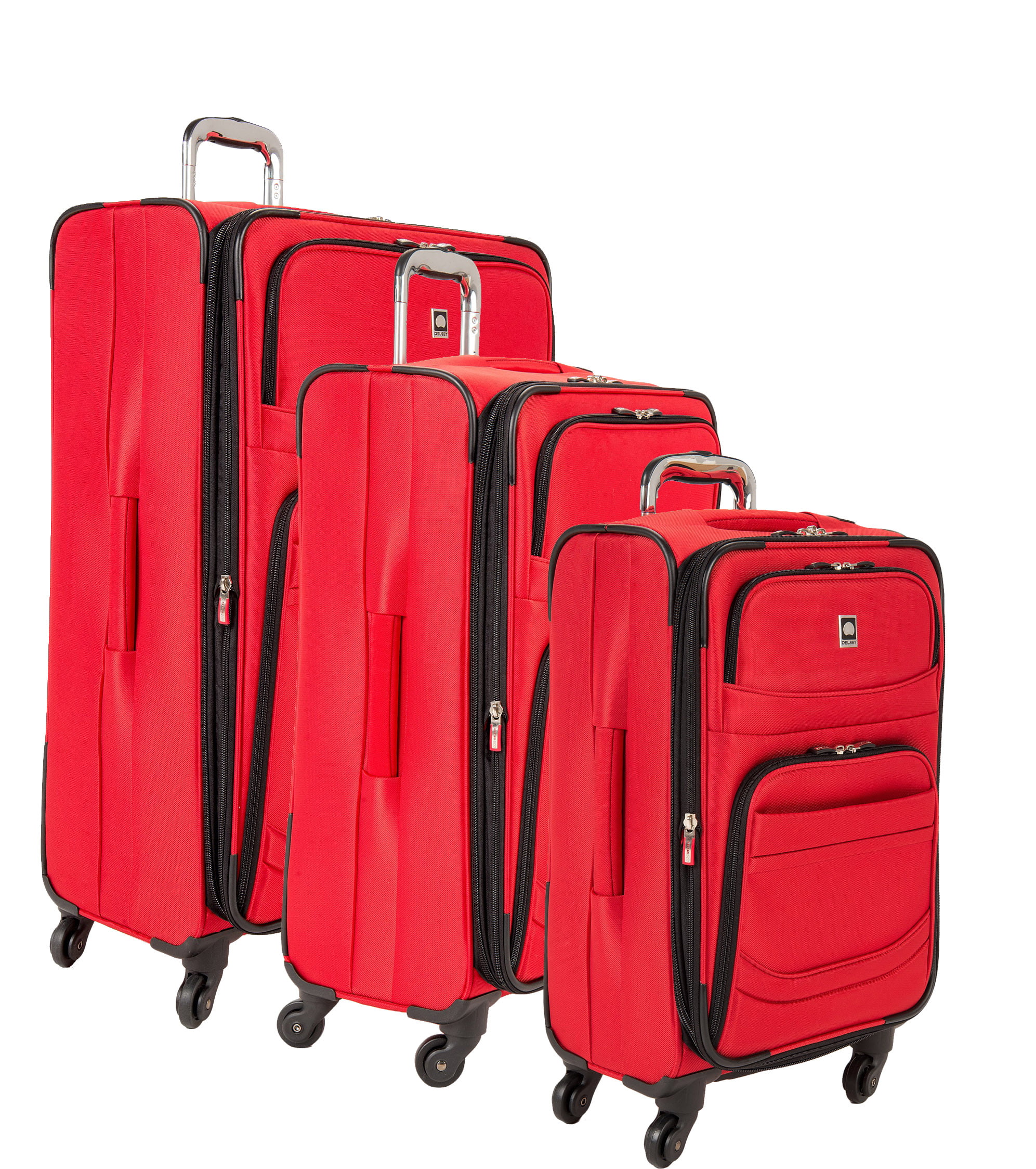 Delsey Luggage D-Lite 3 Piece Exp. Nested Spinner Luggage Set (Red ...