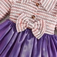thumbnail image 6 of HJYCHN Girls Dresses Striped Top Party Gown with Layered Skirt and Large Bow for Kids Dress 2-3 Years, 6 of 9