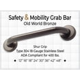 thumbnail image 2 of Bathroom Safety Grab Bar - Old World Bronze/ADA Shower Toilet Home/304 Stainless Steel/Shurgrip/ 24", 2 of 7