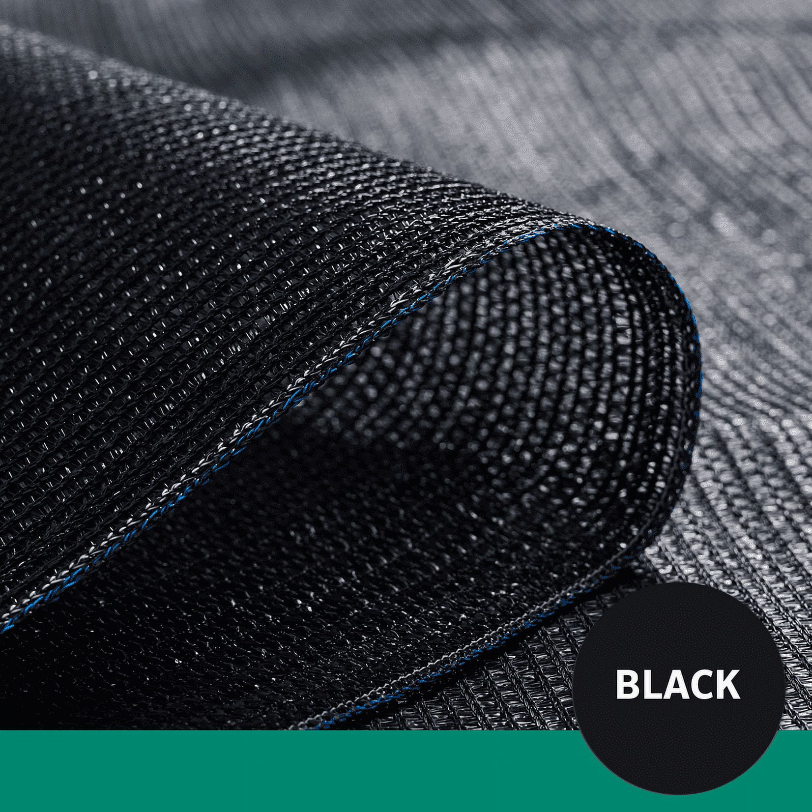 Coolaroo 30% UV Sun Block Shade Fabric Roll for Gardening, 6' x 15'; Black