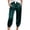 Dark Green, variant on felwors Women's Satin Capri Joggers High Rise Cropped Lounge Pants with Elastic Cuffs Pockets（Dark Blue， L）