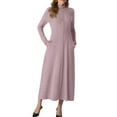 thumbnail image 6 of Cueply Dresses for Women Casual Long Sleeve Fall Spring Mock Neck Pullover Long Dresses with Pockets, 6 of 8