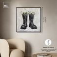 thumbnail image 5 of Rainboots And Daisies Chic Farmhouse Canvas Wall Art by Art Remedy, Black Floater Frame, 30"x30", 5 of 7