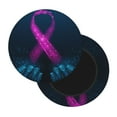thumbnail image 2 of Bingfone14 Inch Padded Round Bar Stool Cover Cushion With Elastic Fabric Round Chair Seat - Two Human Hands Are Holds Pink Ribbon Awareness, 2 of 7