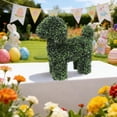 thumbnail image 6 of Artificial Topiary Tree, Artificial Green Boxwood Dog Shaped Decoration for Indoor Outdoor Front Porch, Easter Garden Decor, 6 of 6
