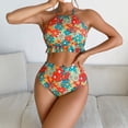 thumbnail image 2 of TSADFHJI Maillots de Bain pour Femmes Orange Bikini Imprimé Élégant et Confortable Ensemble S Vert, 2 of 9