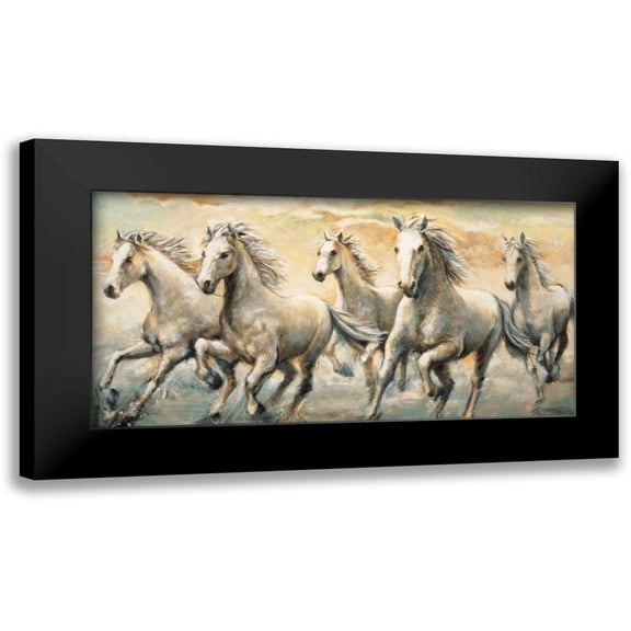 Steele, Ralph 14x9 Black Modern Framed Museum Art Print Titled - Wild Horses