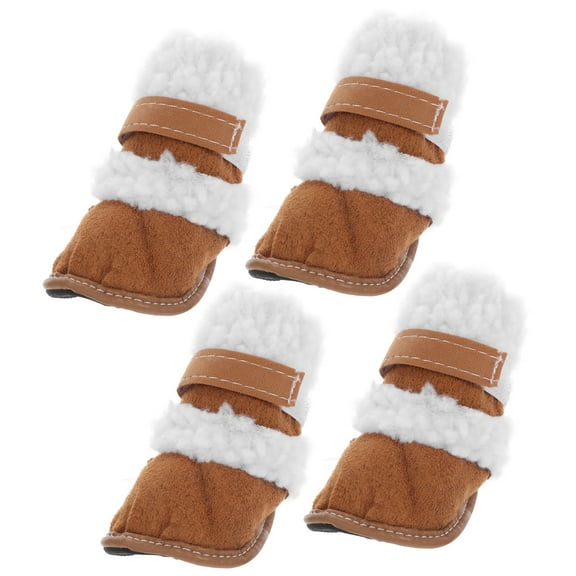 LEORX 2 Pairs Pet Snowshoes Protective Synthetic Material Brown for Walking Outside