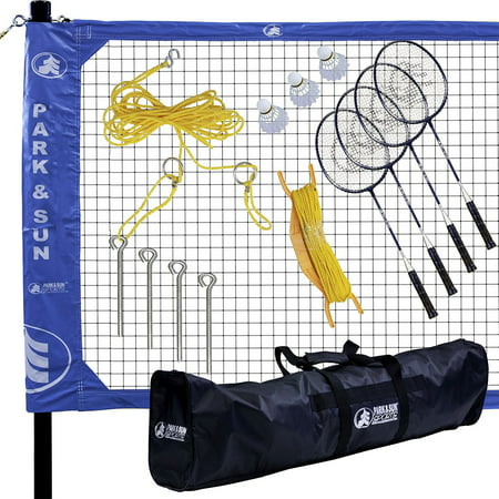 Park & Sun Sports Portable Indoor Outdoor Complete Badminton Set with Carry
