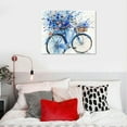 thumbnail image 5 of JEUXUS   Blue Bicycle Flower Painting Wall Art Watercolor Abstract Bike with Floral Bouquet Wildflowers Canvas Picture for Farmhouse Kitchen Living Room Bedroom Bathroom, 5 of 5